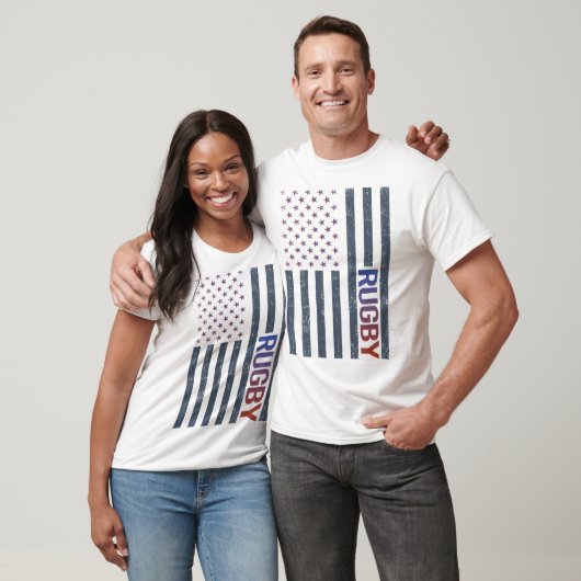 Amerikaanse vlag Rugby T-shirt (Unisex)