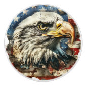 Amerikaanse vlag Rustic Bald Eagle Keramische Knop (Voorkant)