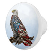 Amerikaanse vlag Rustic Bald Eagle Keramische Knop (Rechts)