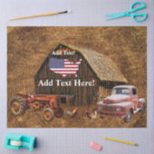 Amerikaanse vlag Rustic Barn Truck Tractor Tissuepapier (Craft)