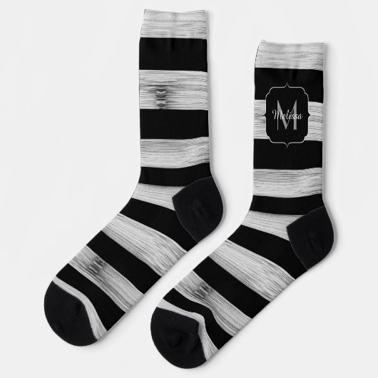 Amerikaanse vlag Rustic Wood Black White America M Sokken (Links)