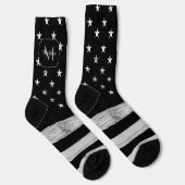 Amerikaanse vlag Rustic Wood Black White America M Sokken (Rechts)