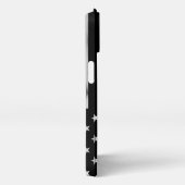Amerikaanse vlag Rustic Wood Black White Monogram iPhone Hoesje (Rechterkant)