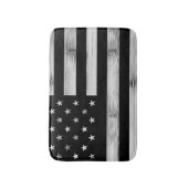 Amerikaanse vlag Rustic Wood Black White Patriotic Badmat (Voorkant Verticaal)