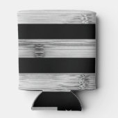 Amerikaanse vlag Rustic Wood Black White Patriotic Blikjeskoeler (Achterkant)