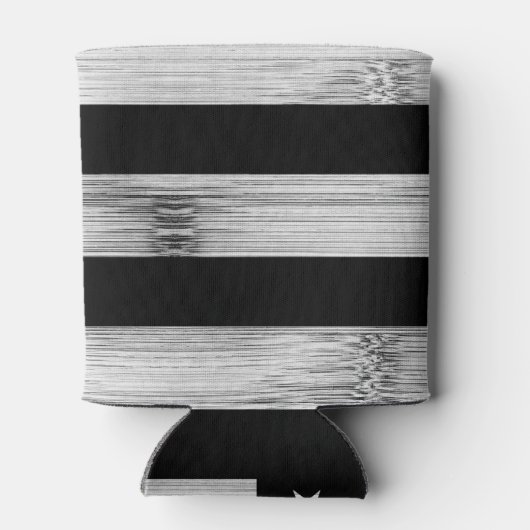 Amerikaanse vlag Rustic Wood Black White Patriotic Blikjeskoeler (Achterkant)
