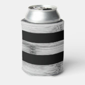 Amerikaanse vlag Rustic Wood Black White Patriotic Blikjeskoeler (Blikje Achterkant)