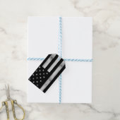 Amerikaanse vlag Rustic Wood Black White Patriotic Cadeaulabel (Met Touw)