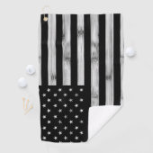 Amerikaanse vlag Rustic Wood Black White Patriotic Golfhanddoek (Insitu)