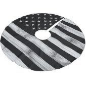 Amerikaanse vlag Rustic Wood Black White Patriotic Kerstboom Rok (Gekanteld)
