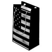 Amerikaanse vlag Rustic Wood Black White Patriotic Klein Cadeauzakje (Achterkant Gekanteld)