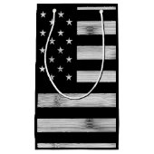 Amerikaanse vlag Rustic Wood Black White Patriotic Klein Cadeauzakje (Voorkant)