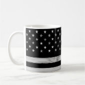 Amerikaanse vlag Rustic Wood Black White Patriotic Koffiemok (Links)