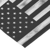 Amerikaanse vlag Rustic Wood Black White Patriotic Korte Tafelloper (Hoek)