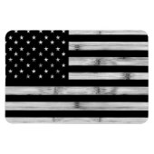 Amerikaanse vlag Rustic Wood Black White Patriotic Magneet (Horizontaal)