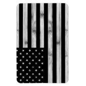 Amerikaanse vlag Rustic Wood Black White Patriotic Magneet (Verticaal)