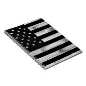 Amerikaanse vlag Rustic Wood Black White Patriotic Notitieboek (Rechterzijde)