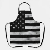 Amerikaanse vlag Rustic Wood Black White Patriotic Schort (Voorkant)