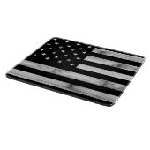 Amerikaanse vlag Rustic Wood Black White Patriotic Snijplank (Hoek)