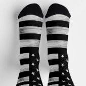 Amerikaanse vlag Rustic Wood Black White Patriotic Sokken (Top)