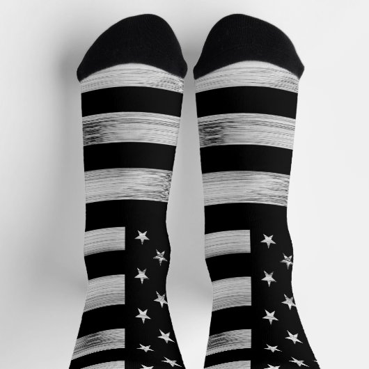 Amerikaanse vlag Rustic Wood Black White Patriotic Sokken (Top)