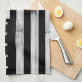 Amerikaanse vlag Rustic Wood Black White Patriotic Theedoek (Quarter Fold)