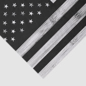 Amerikaanse vlag Rustic Wood Black White Patriotic Tissuepapier (Detail)