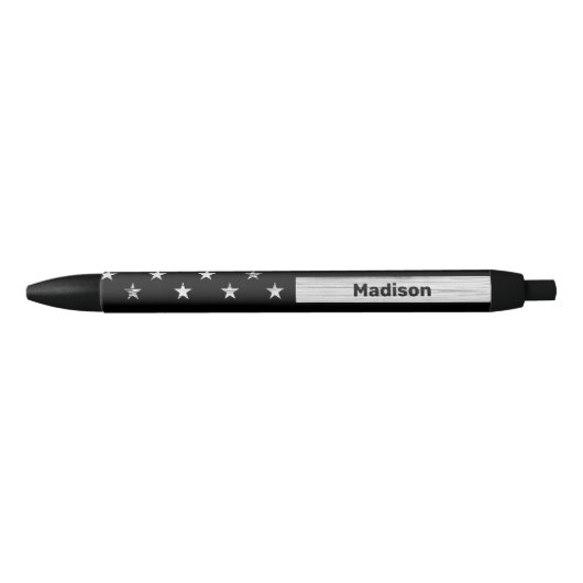 Amerikaanse vlag Rustic Wood Black White Patriotic Zwarte Inkt Pen (Voorkant)