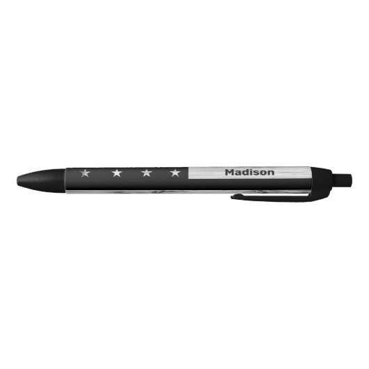 Amerikaanse vlag Rustic Wood Black White Patriotic Zwarte Inkt Pen (Bodem)