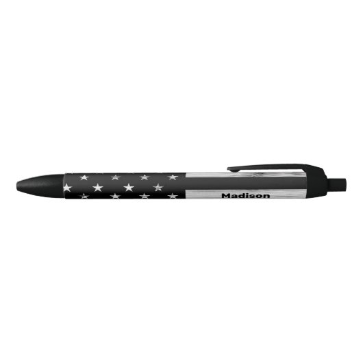 Amerikaanse vlag Rustic Wood Black White Patriotic Zwarte Inkt Pen (Bovenkant)