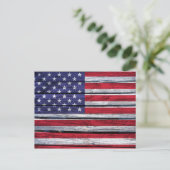 Amerikaanse vlag Rustic Wood Briefkaart (Staand voorkant)