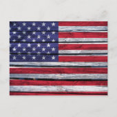 Amerikaanse vlag Rustic Wood Briefkaart (Voorkant)