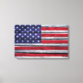 Amerikaanse vlag Rustic Wood Canvas Afdruk (Voorkant)