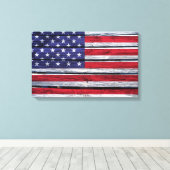 Amerikaanse vlag Rustic Wood Canvas Afdruk (Insitu (Houten vloer))