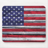 Amerikaanse vlag Rustic Wood Muismat (Voorkant)