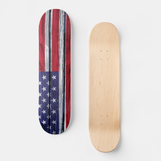 Amerikaanse vlag Rustic Wood Persoonlijk Skateboard (Voorkant)