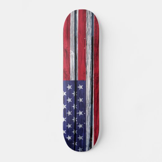 Amerikaanse vlag Rustic Wood Persoonlijk Skateboard (Voorkant)