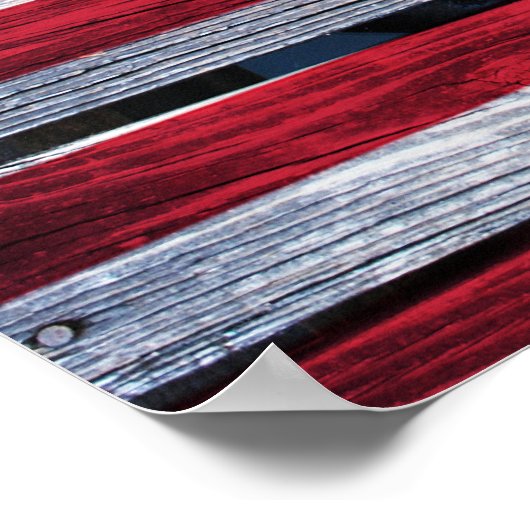 Amerikaanse vlag Rustic Wood Poster (Hoek)