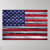 Amerikaanse vlag Rustic Wood Poster (Voorkant)