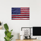 Amerikaanse vlag Rustic Wood Poster (Thuiskantoor)