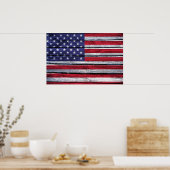 Amerikaanse vlag Rustic Wood Poster (Keuken)