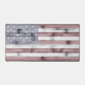 Amerikaanse vlag Rustiek Rood Wit Blauw Hout Ameri Bureaumat (Voorkant)