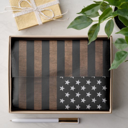 Amerikaanse Vlag Rustiek USA Patriottisch Tissuepapier (Geschenk)