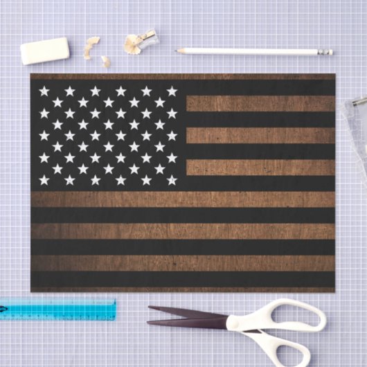 Amerikaanse Vlag Rustiek USA Patriottisch Tissuepapier (Craft)