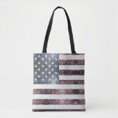 Amerikaanse vlag rustieke rood blauw glinstert gli tote bag (Voorkant)