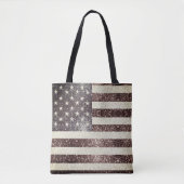 Amerikaanse vlag rustieke rood goud blauw fonkelt  tote bag (Voorkant)