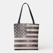Amerikaanse vlag rustieke rood goud blauw fonkelt  tote bag (Achterkant)