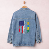 Amerikaanse vlag & Rwanda vlag beste Mimi ooit Pat Denim Jacket (Hangar)
