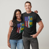 Amerikaanse vlag & Rwanda vlag beste papa ooit Pat T-shirt (Unisex)