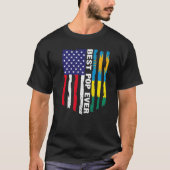 Amerikaanse vlag & Rwanda vlag Beste Pop ooit Patr T-shirt (Voorkant)